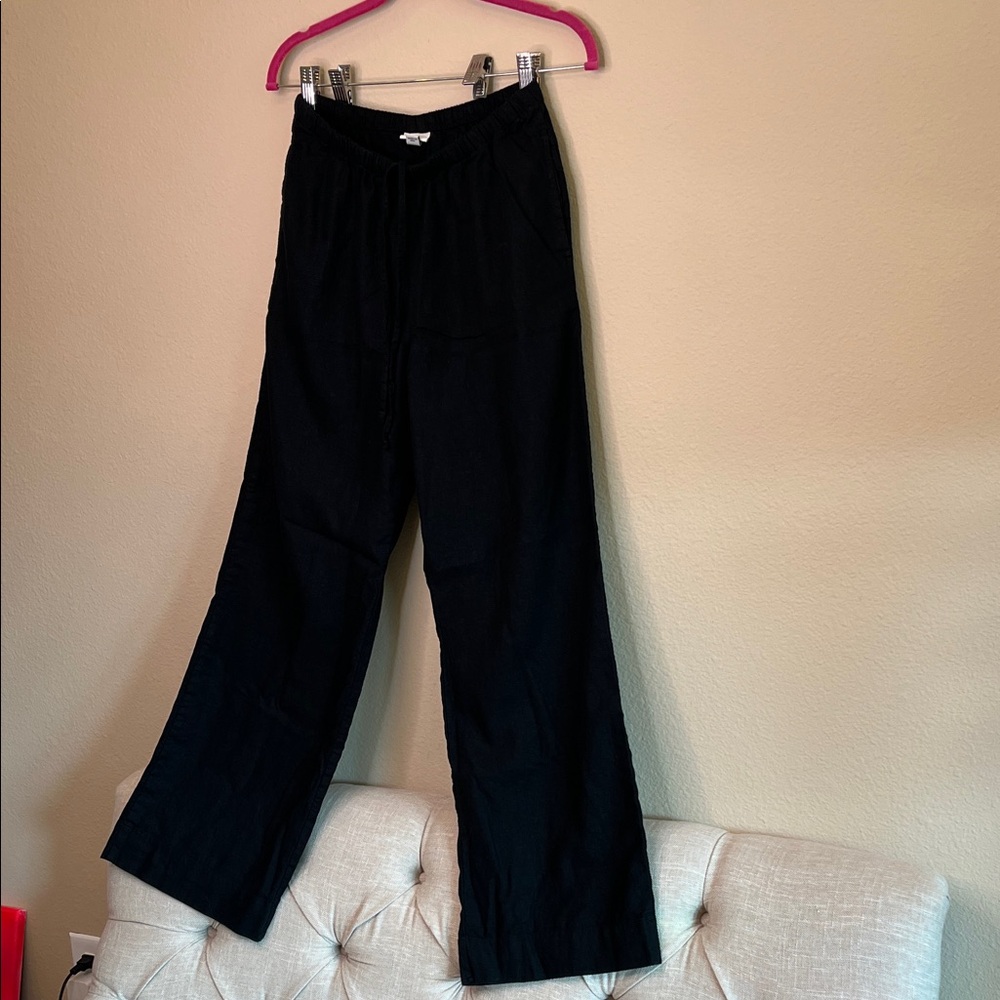 XS Black Linen Pants